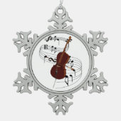 Cello Tin Sneeuwvlok Ornament (Voorkant)