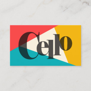 Cello Tri-Color - Turquoise Coral Gold Visitekaartje