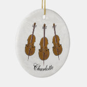 Cello trio gepersonaliseerd keramisch ornament (Rechts)