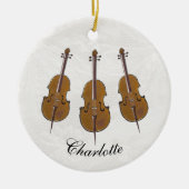 Cello trio gepersonaliseerd keramisch ornament (Voorkant)