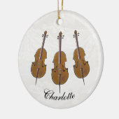 Cello trio gepersonaliseerd keramisch ornament (Links)
