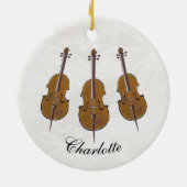 Cello trio gepersonaliseerd keramisch ornament (Achterkant)
