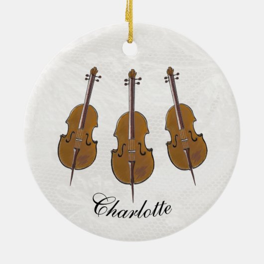 Cello trio gepersonaliseerd keramisch ornament (Achterkant)