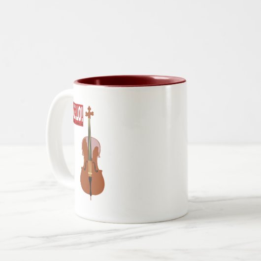 Cello! Tweekleurige Koffiemok (Voorkant links)