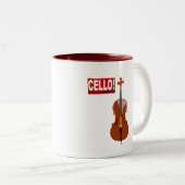 Cello! Tweekleurige Koffiemok (Voorkant rechts)