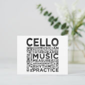 Cello Typografie Briefkaart (Staand voorkant)