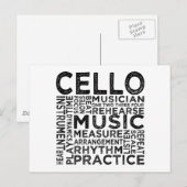 Cello Typografie Briefkaart (Voorkant / Achterkant)