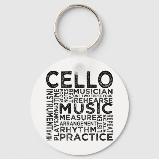 Cello Typografie Sleutelhanger (Voorkant)