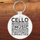 Cello Typografie Sleutelhanger (Voorkant)