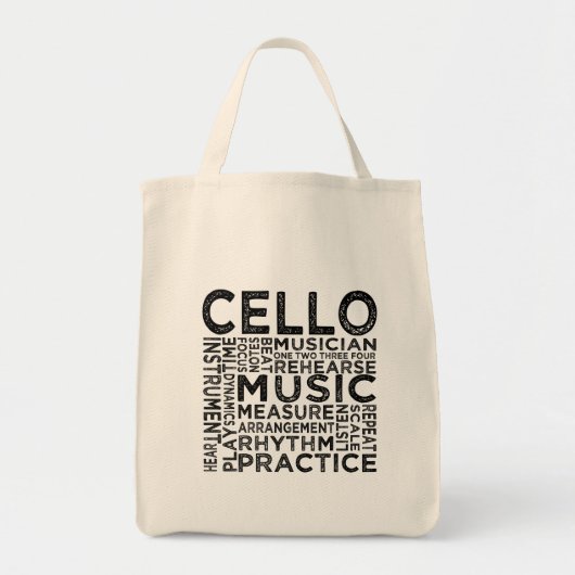 Cello Typografie Tote Bag (Voorkant)