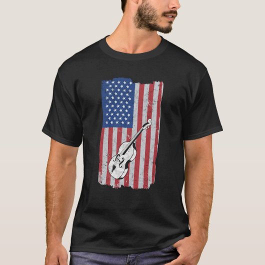 Cello USA vlag Cello Player Cellist T-shirt (Voorkant)