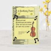 Cello Verjaardagsgedicht Kaart (Gele Bloem)