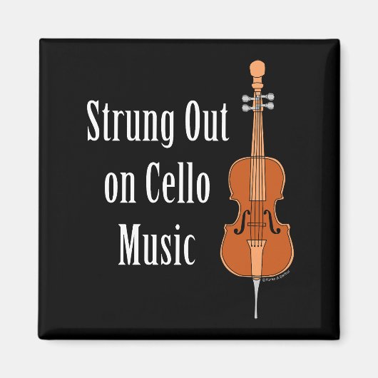 Cello Verslaafd Magneet (Voorkant)