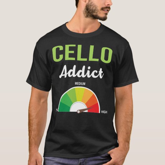 Cello verslaving cellist t-shirt (Voorkant)
