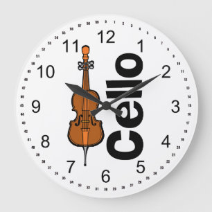 Cello verticale tekst grote klok