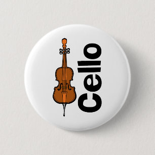Cello verticale tekst ronde button 5,7 cm