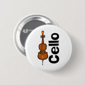 Cello verticale tekst ronde button 5,7 cm (Voorkant /achterkant)