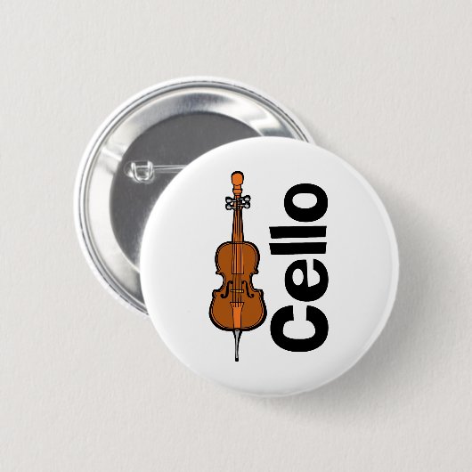Cello verticale tekst ronde button 5,7 cm (Voorkant /achterkant)