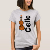 Cello verticale tekst t-shirt (Voorkant)