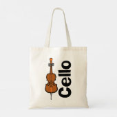 Cello verticale tekst tote bag (Achterkant)