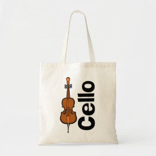 Cello verticale tekst tote bag