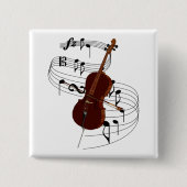 Cello Vierkante Button 5,1 Cm (Voorkant)