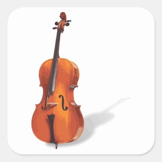 Cello Vierkante Sticker (Voorkant)