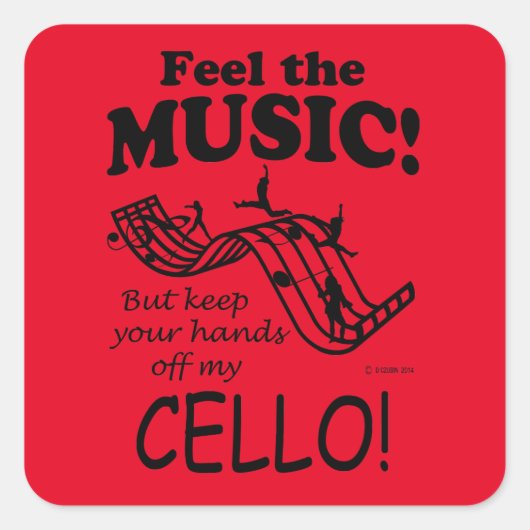 Cello voelt de Sticker Muziekplein (Voorkant)