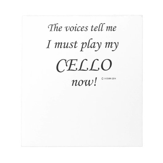 Cello Voices zegt dat hij moet spelen Notitieblok (Voorkant)