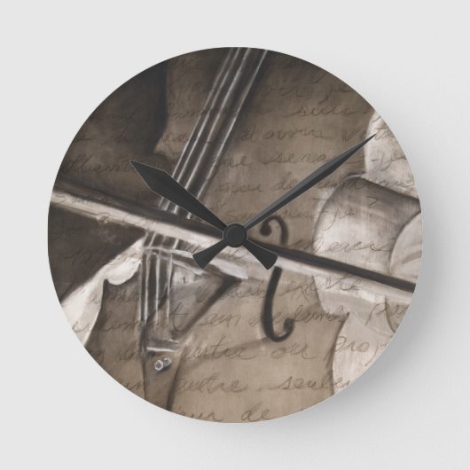 Cello Wall Clock Ronde Klok (Voorkant)