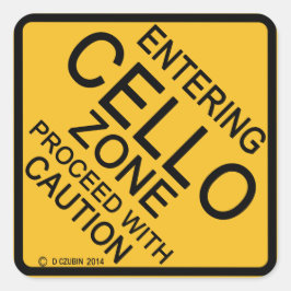 Cello-zone invoeren vierkante sticker