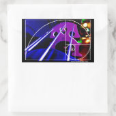 Cellobrug en snaren met Fibonacci spiraal Rechthoekige Sticker (Tas)