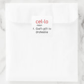 cellodefinitie vierkante sticker (Tas)