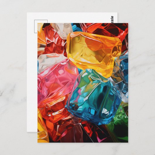 Cellofane edelstenen briefkaart (Voorkant / Achterkant)