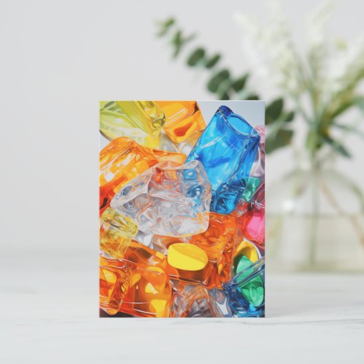 Cellofane edelstenen briefkaart (Staand voorkant)