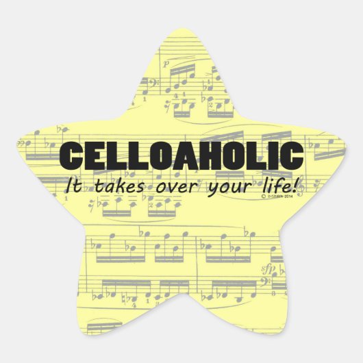Celloholic Life Star-Sticker Ster Sticker (Voorkant)