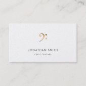 Celloleraar Gold Bass Clef Modern Visitekaartje (Voorkant)