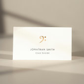 Celloleraar Gold Bass Clef Modern Visitekaartje