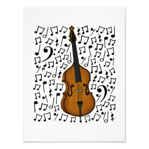 Cellomuzieknoten Cellist String Muziekdocent Foto Afdruk