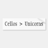 Cellos is groter dan Unicorns (!) Bumpersticker (Voorkant)