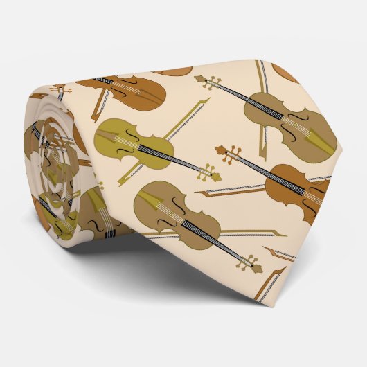 Cellos Musical Instruments Pattern Stropdas (Opgerold)