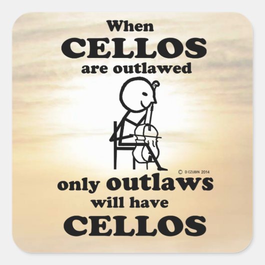 Cellos Outlawed Square Sticker (Voorkant)
