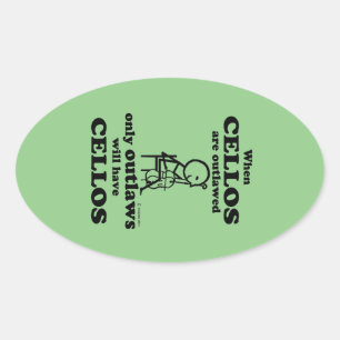 Cellos Verboden Ovale Sticker