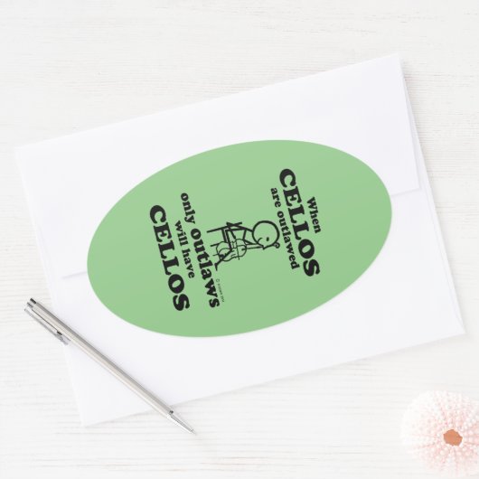 Cellos Verboden Ovale Sticker (Envelop)