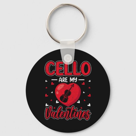 Cellos zijn mijn Valentijn Cellist Valentijnsdag C Sleutelhanger (Voorkant)
