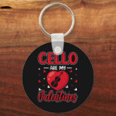 Cellos zijn mijn Valentijn Cellist Valentijnsdag C Sleutelhanger (Voorkant)