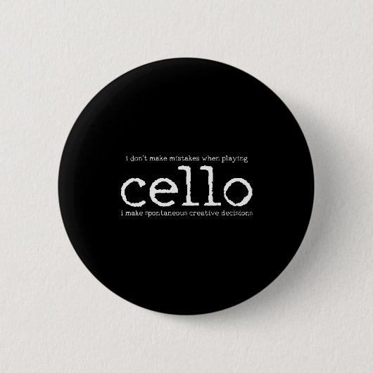 Cellospeler Cellist Grappig Cadeau Ronde Button 5,7 Cm (Voorkant)