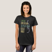Cellospeler Retro Stijl T-shirt (Voorkant volledig)