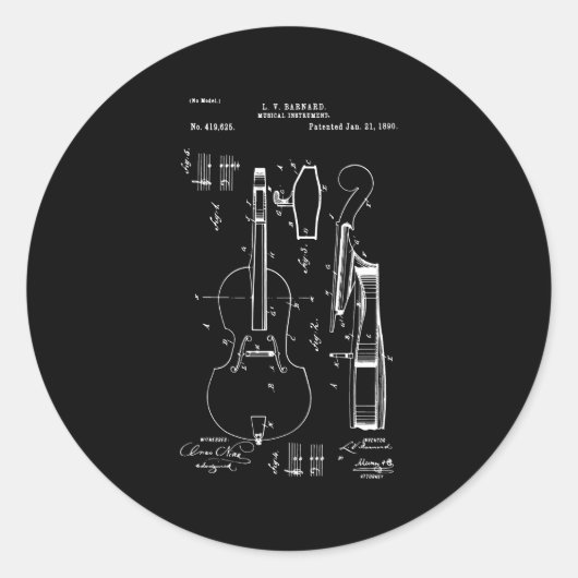 cellospeler ronde sticker (Voorkant)