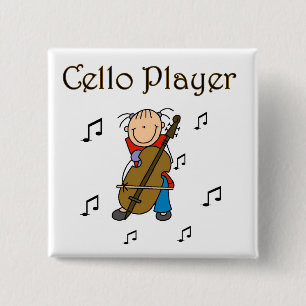 Cellospeler T-shirts en cadeaus Vierkante Button 5,1 Cm